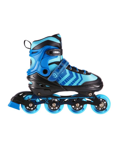 Nh18192a 4w1 czarno-niebieskie rozm. l(39-43) łyżworolki z wym. pł. hokejową nils extreme