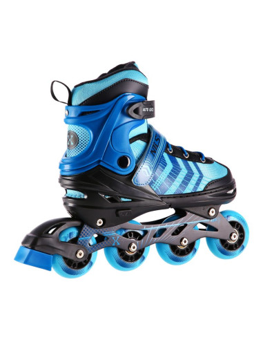 Nh18192a 4w1 czarno-niebieskie rozm. l(39-43) łyżworolki z wym. pł. hokejową nils extreme