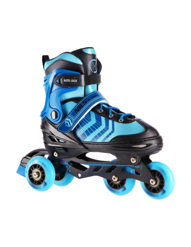 Nh18192a 4w1 czarno-niebieskie rozm. l(39-43) łyżworolki z wym. pł. hokejową nils extreme