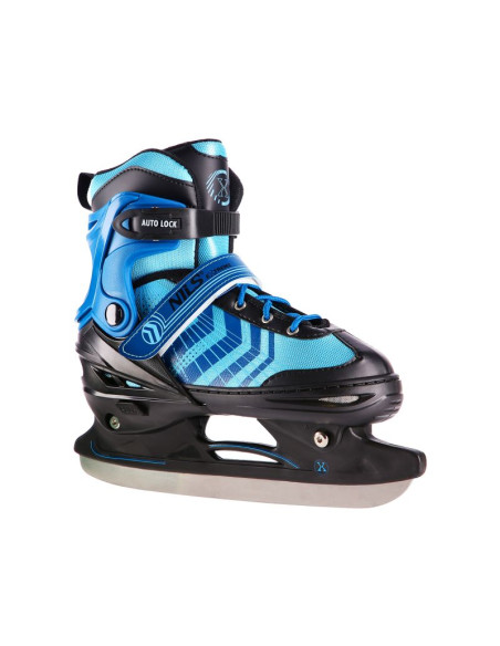 Nh18192a 4w1 czarno-niebieskie rozm. l(39-43) łyżworolki z wym. pł. hokejową nils extreme