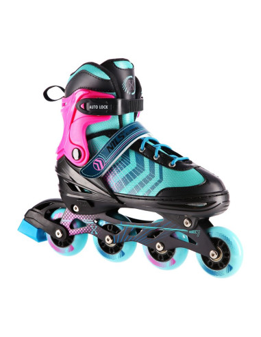 Nh18192a 4w1 czarno-fioletowe rozm. m(34-38) łyżworolki z wym. pł. hokejową nils extreme