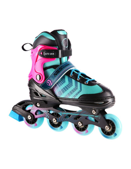 Nh18192a 4w1 czarno-fioletowe rozm. m(34-38) łyżworolki z wym. pł. hokejową nils extreme