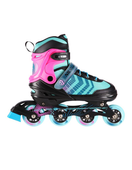 Nh18192a 4w1 czarno-fioletowe rozm. m(34-38) łyżworolki z wym. pł. hokejową nils extreme