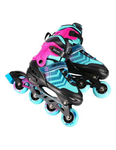 Nh18192a 4w1 czarno-fioletowe rozm. m(34-38) łyżworolki z wym. pł. hokejową nils extreme