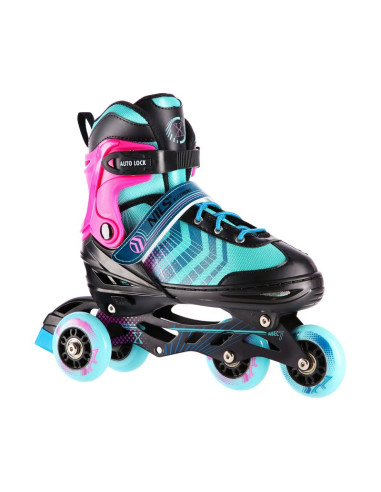 Nh18192a 4w1 czarno-fioletowe rozm. m(34-38) łyżworolki z wym. pł. hokejową nils extreme