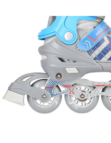 Nh18192 4w1 szaro-niebieski rozm.l(39-43) łyżworolki z wym. pł. hokejową nils extreme