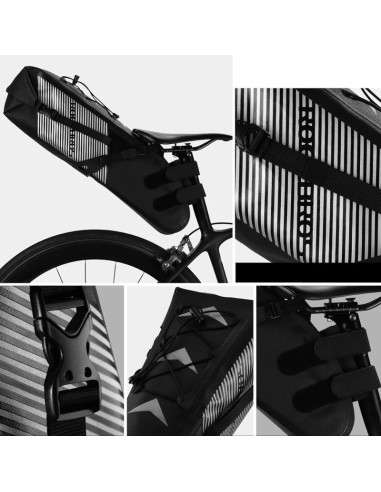 Torba rowerowa rockbros as-013 podsiodłowa 10l - czarny