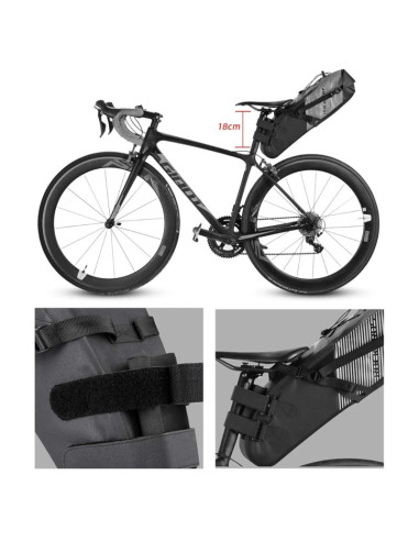 Torba rowerowa rockbros as-013 podsiodłowa 10l - czarny