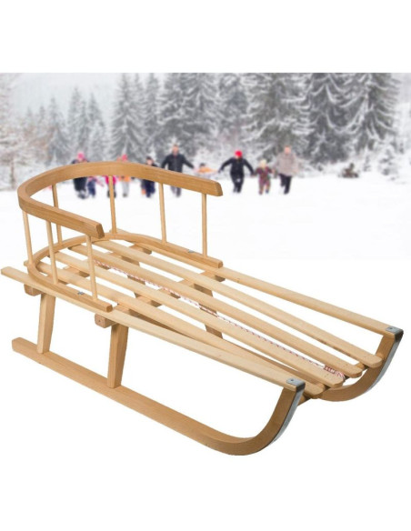 Sanki drewniane nina z oparciem