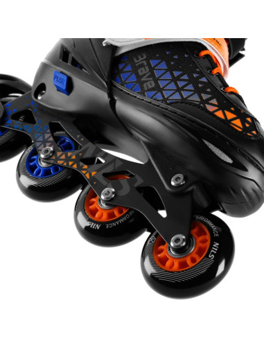 Nh18190a łyżworolki 4w1 brave niebiesko-pomarańczowy rozm. s(29-33) z wym. pł. hokejową nils extreme