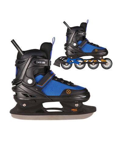 Nh18188a 2w1 czarno-pomarańczowe rozm.m(34-38) łyżworolki z wym. pł. hokejową nils extreme