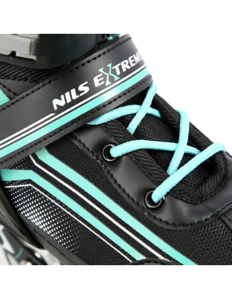 Łyżworolki nils extreme nh18190 2w1 czarno-niebieskie rozm. m (34-38) z wymienną płozą hokejową