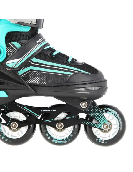 Łyżworolki nils extreme nh18190 2w1 czarno-niebieskie rozm. m (34-38) z wymienną płozą hokejową