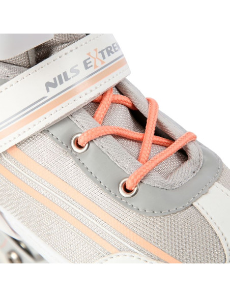 Łyżworolki nils extreme nh18190 2w1 biało-różowe rozm. l (39-43) z wymienną płozą hokejową