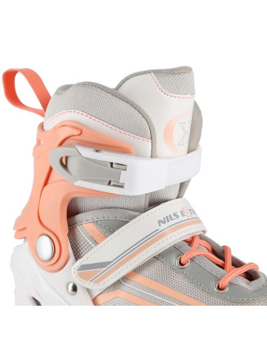 Łyżworolki nils extreme nh18190 2w1 biało-różowe rozm. l (39-43) z wymienną płozą hokejową