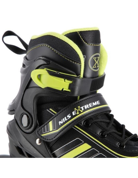 Łyżworolki nils extreme nh18191 2w1 czarno-limonkowe rozm. l (39-43) z wymienną płozą hokejową