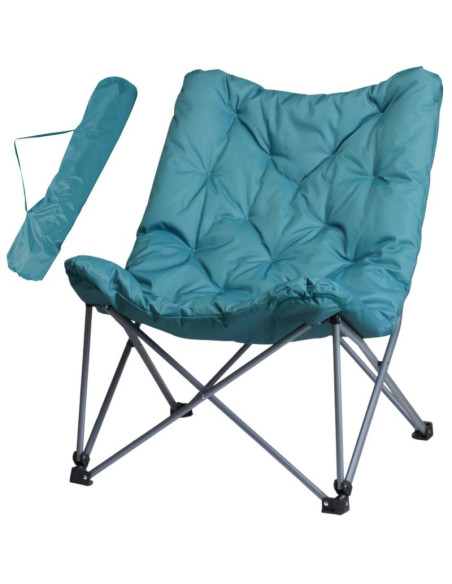Fotel campingowy high deluxe z poduszką niebieski redcliffs