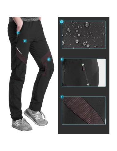 Spodnie sportowe rockbros patrol kolarskie wiatroszczelne rozmiar l - czarne