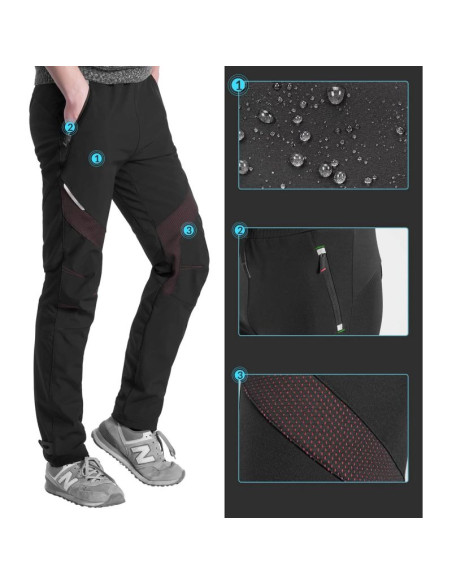 Spodnie sportowe rockbros patrol kolarskie wiatroszczelne rozmiar l - czarne