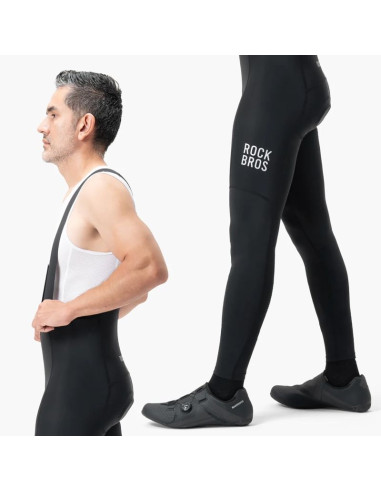 Spodnie rowerowe z szelkami rockbros 200021 długie z wkładką rozmiar m - czarne