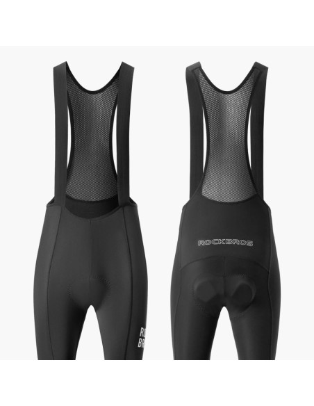 Spodnie rowerowe z szelkami rockbros 200021 długie z wkładką rozmiar xl - czarne