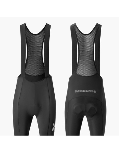Spodnie rowerowe z szelkami rockbros 200021 długie z wkładką rozmiar xxxxl - czarne