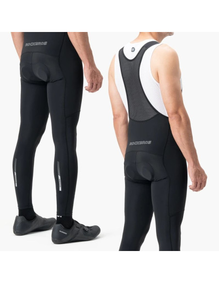 Spodnie rowerowe z szelkami rockbros 200021 długie z wkładką rozmiar xxxxl - czarne