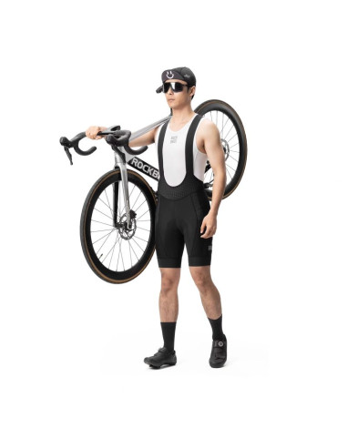 Spodenki rowerowe z szelkami rockbros yddk009 męskie krótkie z wkładką rozmiar s - czarne