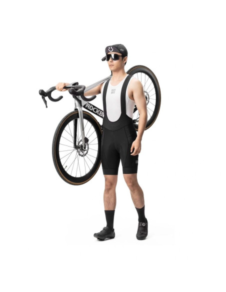 Spodenki rowerowe z szelkami rockbros yddk009 męskie krótkie z wkładką rozmiar m - czarne
