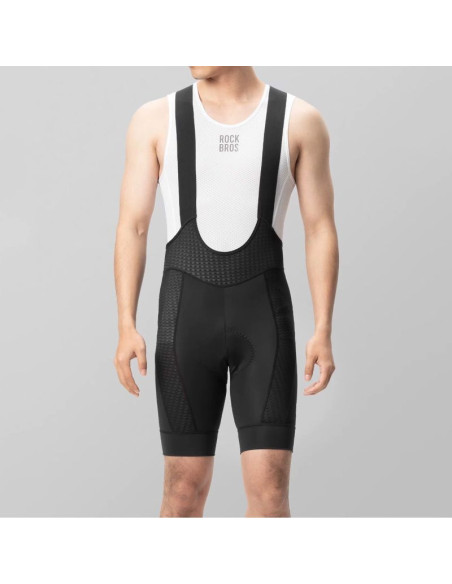 Spodenki rowerowe z szelkami rockbros yddk009 męskie krótkie z wkładką rozmiar m - czarne