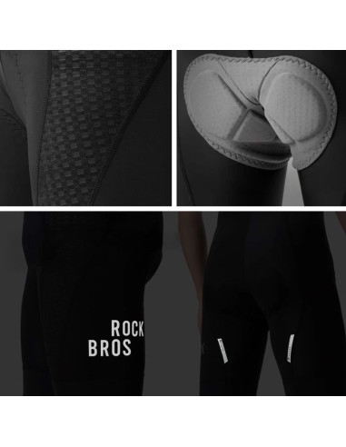 Spodenki rowerowe z szelkami rockbros yddk009 męskie krótkie z wkładką rozmiar m - czarne