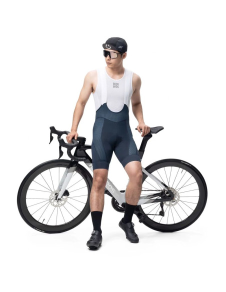 Spodenki rowerowe z szelkami rockbros yddk009 męskie krótkie z wkładką rozmiar s - ciemnoniebieskie