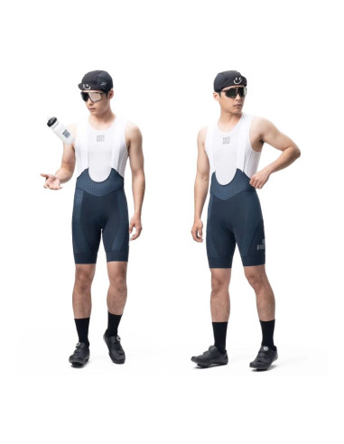 Spodenki rowerowe z szelkami rockbros yddk009 męskie krótkie z wkładką rozmiar s - ciemnoniebieskie