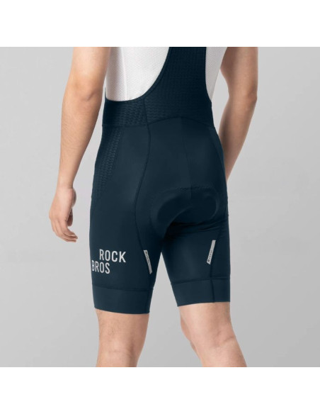 Spodenki rowerowe z szelkami rockbros yddk009 męskie krótkie z wkładką rozmiar xl - ciemnoniebieskie