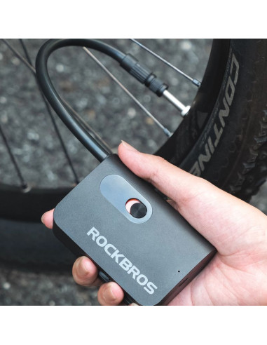 Pompka akumulatorowa rockbros l1 mini 70 psi kompresor długość węża 200 mm schrader - czarna