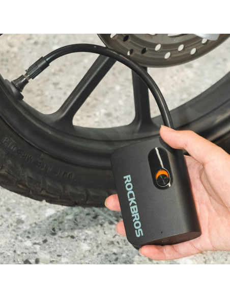 Pompka akumulatorowa rockbros l1 mini 70 psi kompresor długość węża 200 mm schrader - czarna