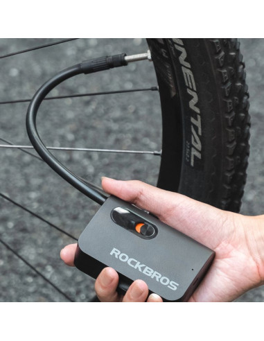 Pompka akumulatorowa rockbros l1 mini 70 psi kompresor długość węża 200 mm schrader - czarna