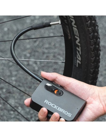 Pompka akumulatorowa rockbros l1 mini 70 psi kompresor długość węża 200 mm schrader - czarna