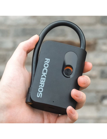 Pompka akumulatorowa rockbros l1 mini 70 psi kompresor długość węża 200 mm schrader - czarna