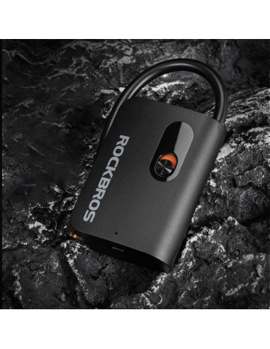 Pompka akumulatorowa rockbros l1 mini 70 psi kompresor długość węża 200 mm schrader - czarna