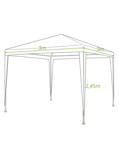 Pawilon namiot ogrodowy pe 3x3x2.45m biały saska garden