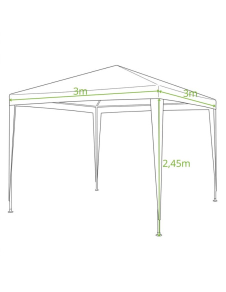 Pawilon namiot ogrodowy pe 3x3x2.45m biały saska garden
