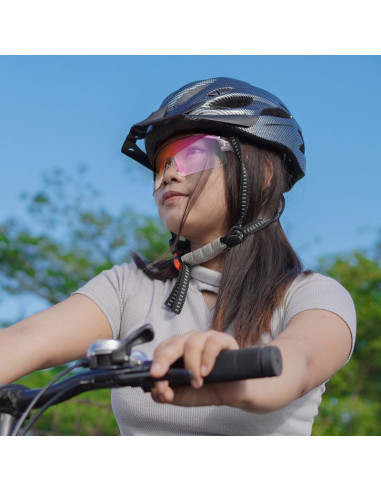 Okulary rowerowe rockbros fotochromowe, z ochroną uv i wkładką korekcyjną, przeroczyste - fioletowe