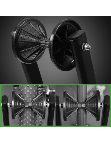 Stojak rowerowy rockbros t30 składany na przednie lub tylne koło kompatybilny z kołami 24-27,5 cala oraz 700c - czarny