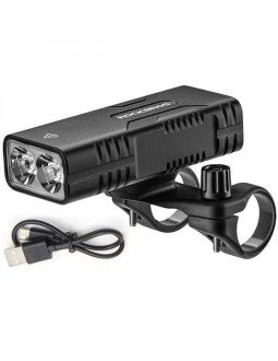 Lampka rowerowa rockbros 24310002001 850 lm z funkcją powerbanku + kabel usb-c - usb-a - czarna 2