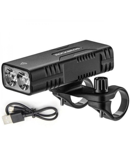 Lampka rowerowa rockbros 24310002001 850 lm z funkcją powerbanku + kabel usb-c - usb-a - czarna
