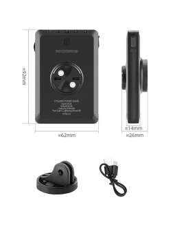 Lampka rowerowa rockbros jp008 przednia pod licznik z powerbankiem 5000mah 150lm ipx6 - czarna