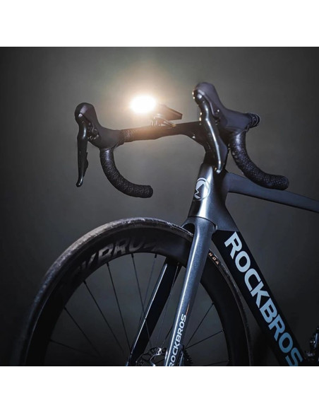 Lampka rowerowa rockbros jp008 przednia pod licznik z powerbankiem 5000mah 150lm ipx6 - czarna
