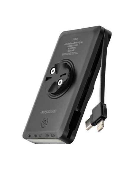 Lampka rowerowa rockbros jp008 przednia pod licznik z powerbankiem 5000mah 150lm ipx6 - czarna