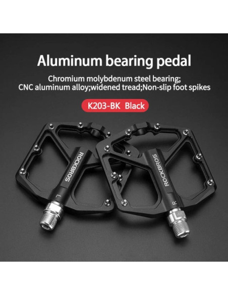 Zestaw pedałów rowerowych rockbros k203-bk - czarny